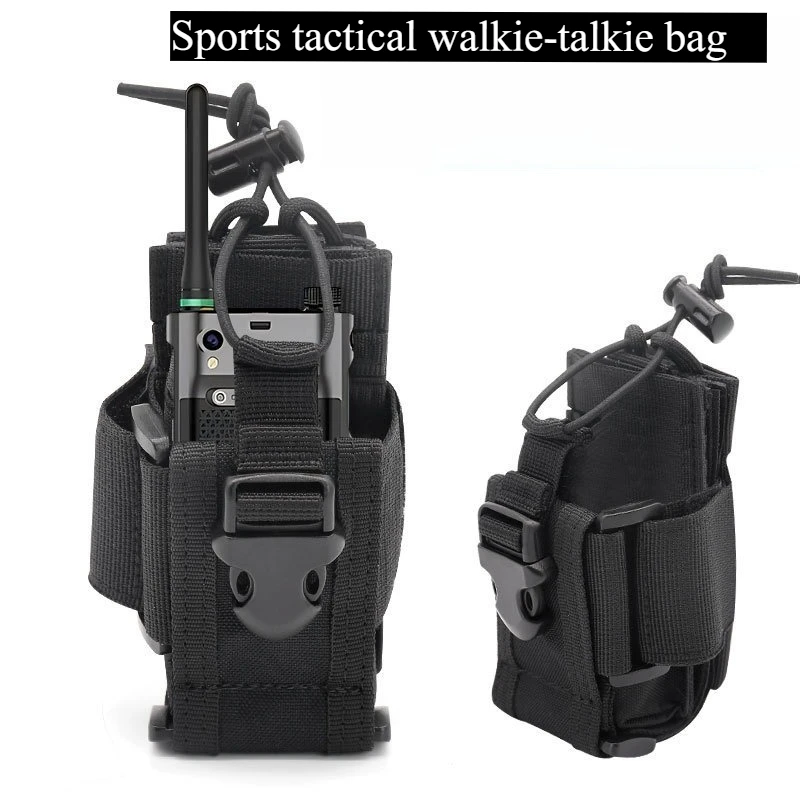 

Tactical Radio Pouch - MOLLE-Compatible Walkie Talkie Case, Adjustable Camouflage Waist Pack for Outdoor & Military Use