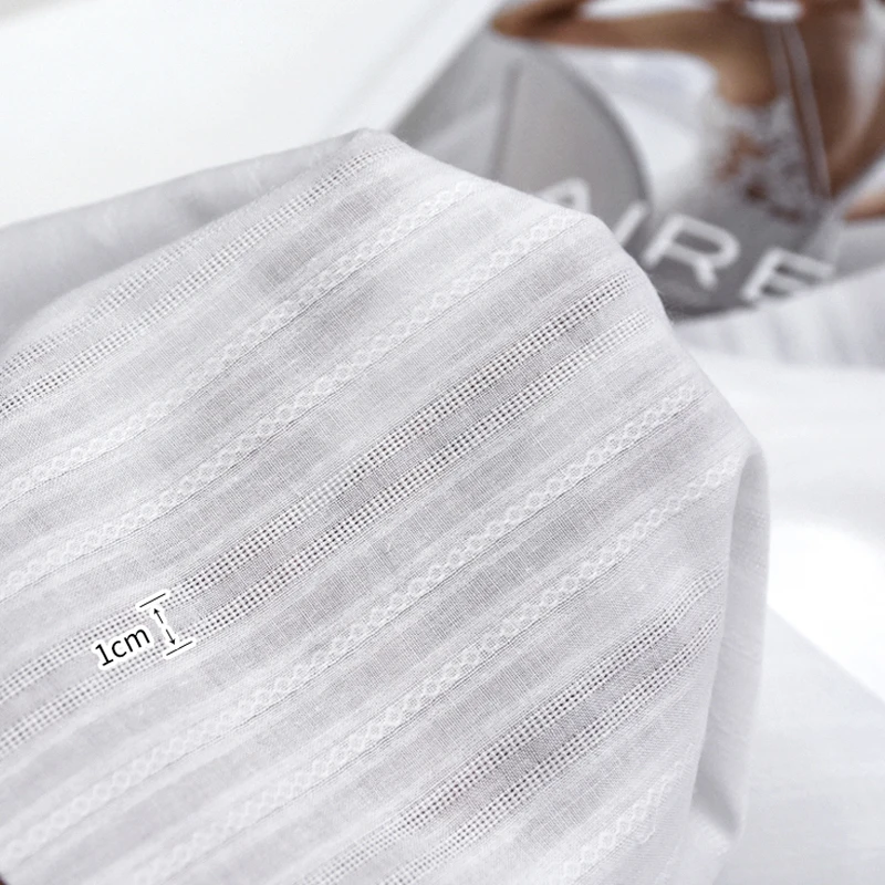 145x50cm Pure Cotton Summer Thin White Jacquard Fabric Shirt Dress Baby Dress Cute Fresh Embroidered Fabric Sewing Cloth