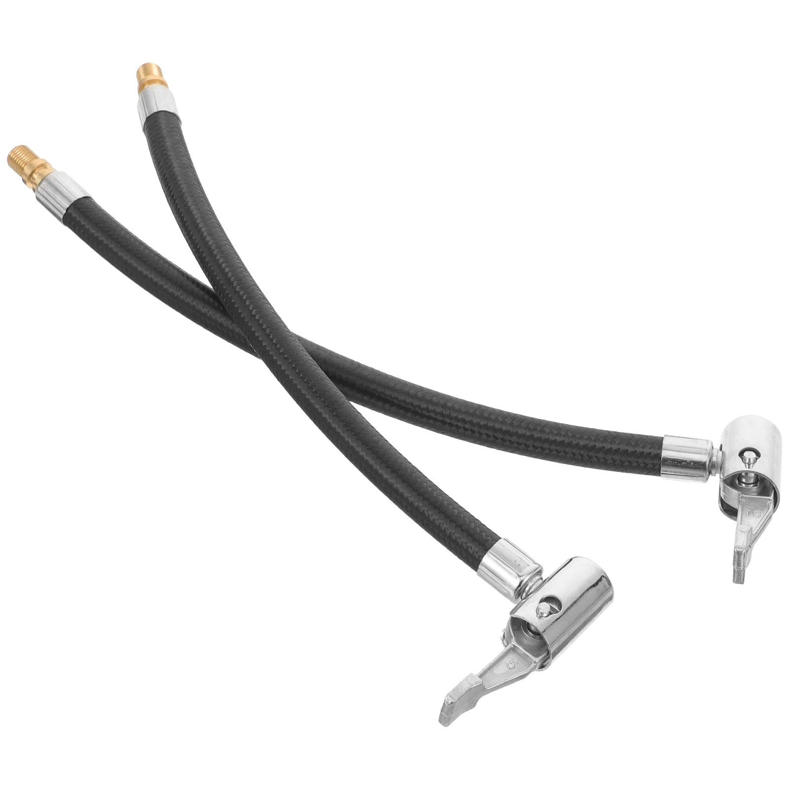 

2Pcs Air Pump Extension Hose Rubber Inflatable Tube Black Replacement Fast Tire Inflator Core Easy Fit Air Inflator Tube for Car