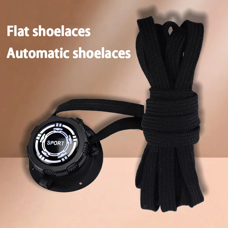 Flat Automatic Shoe Laces Casual Shoes Sneakers No Tie Shoelaces Black White Swivel Buckle Laces Adults Kids Shoe Accessories