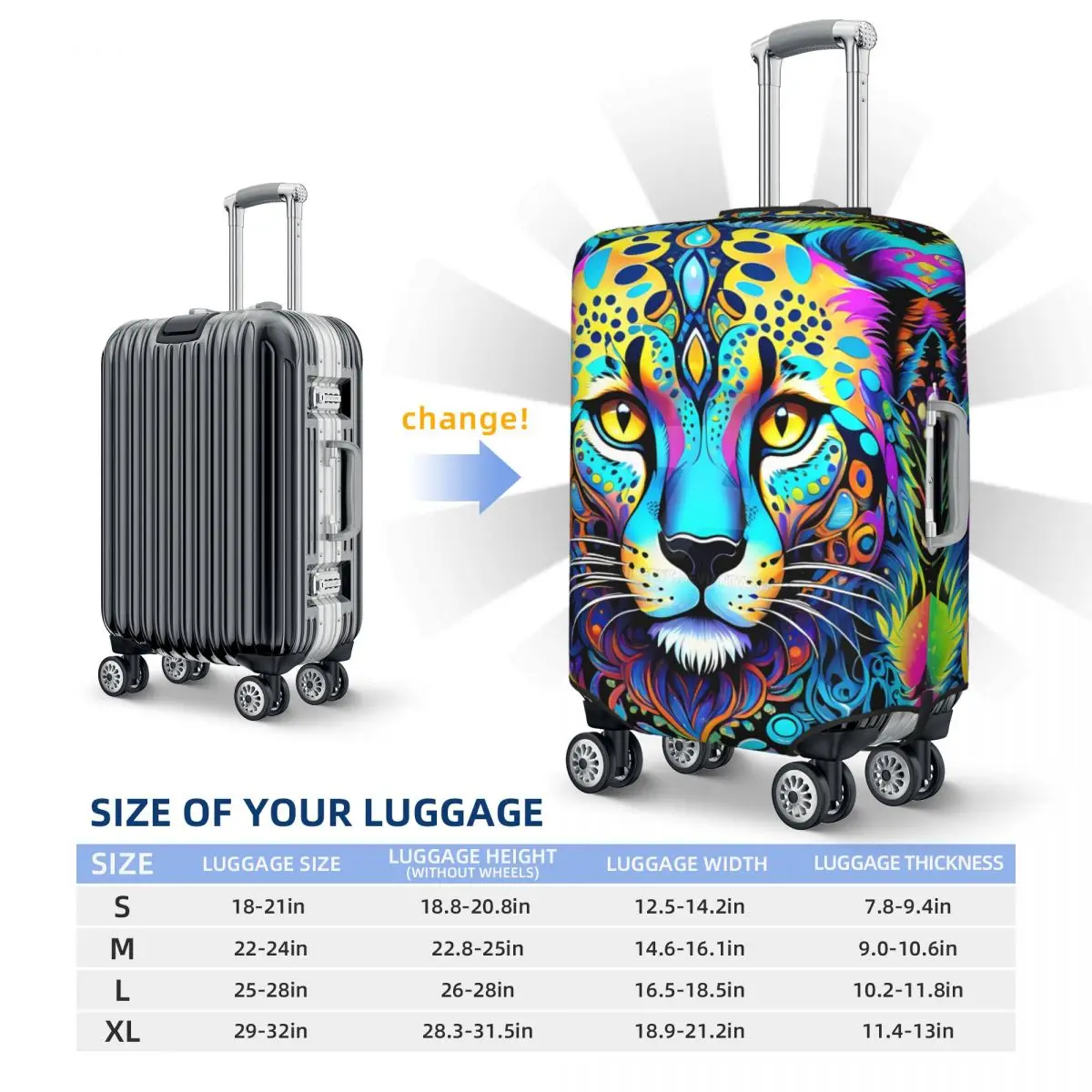 Animals Print Suitcase Cover Cartoon Elastic Cruise Trip Protection Luggage Supplies Holiday