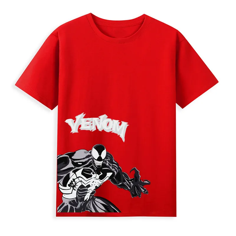 

Детская футболка с принтом Venom Marvel 2026, круглый вырез, 100% хлопок, семейная одежда для родителей и детей