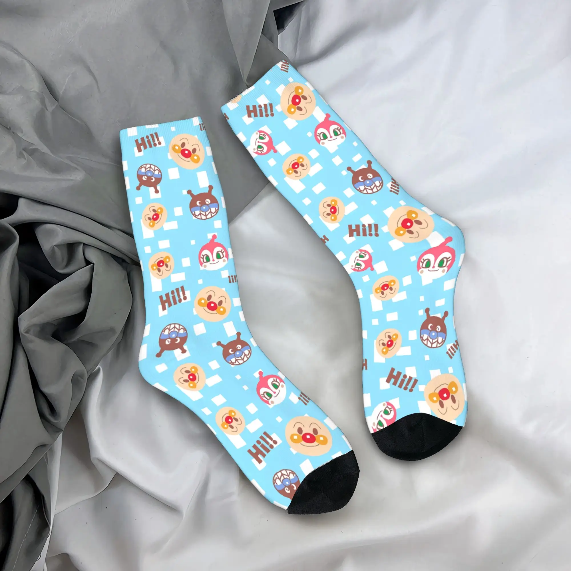 

Anpanman Japan Comic Socks Spring Stockings Gothic Men's Soft Breathable Socks Graphic Outdoor Non Slip Socks
