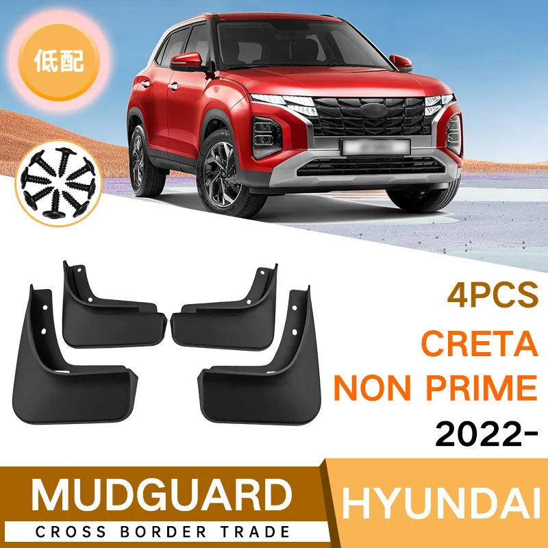 For Hyundai Creta NON Prime 2022-2023 Car Molded Mud Flaps Splash Guards Mudguards Front Rear Styling Front Rear Car Accessories