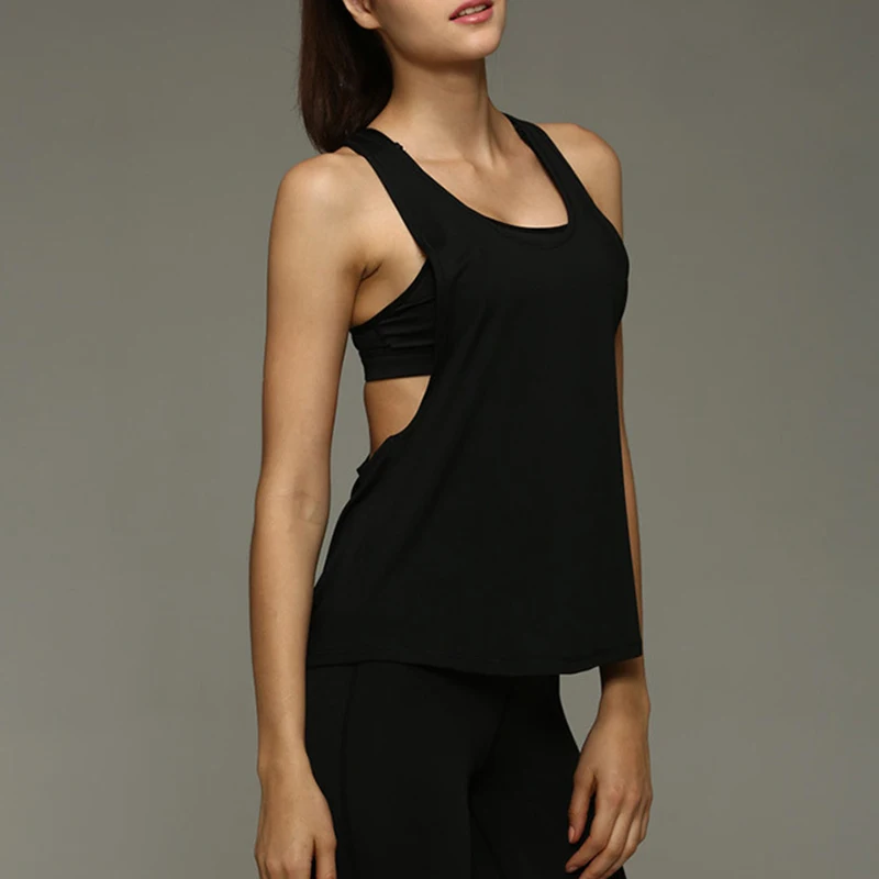 Women\'s Tank Tops Blouse Loose Sleeveless Shirt Gym Yoga Vest Training Running Vest Women Gym Tank Top 2024 New