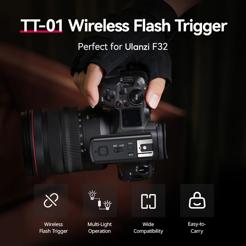 

Ulanzi TT-01 Wireless Flash Trigger for Ulanzi F32 with Universal Hot Shoe Mount for Sony Canon Nikon Fuji Olympus Pentax Camrea