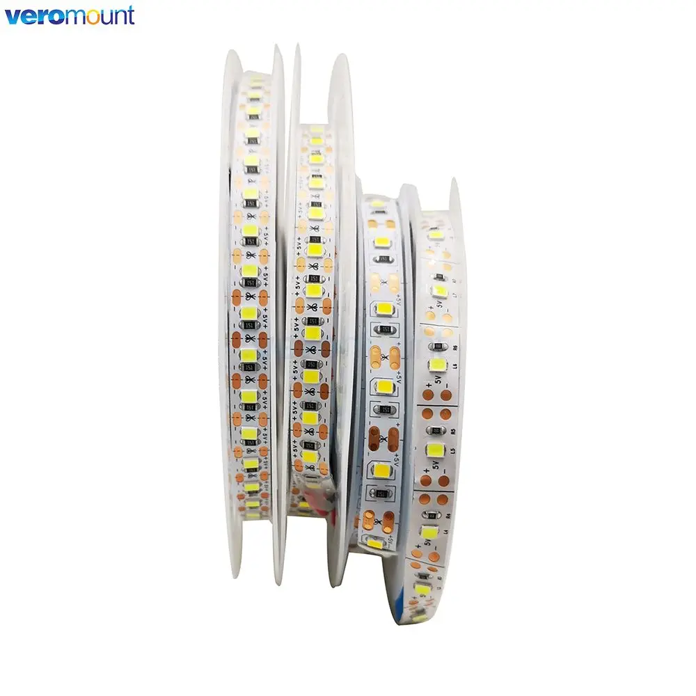5m DC 5V 2835 SMD Flexible LED Strip Light 60LEDs/m 120LEDs/m White Warm White Red Green Blue RGB Ribbon Tape 8mm PCB IP20/IP65