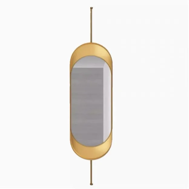 Stainless steel bathroom mirror, vanity mirror, ceiling boom mirror, oval vanity  hotel washstand, suspended