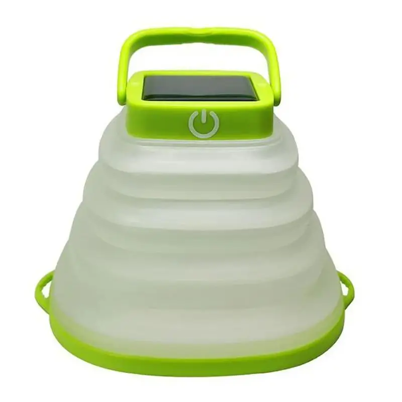 Linterna alimentada por energía Solar LED para acampar, linterna plegable con Cable USB, 3 niveles regulables, resistente al agua