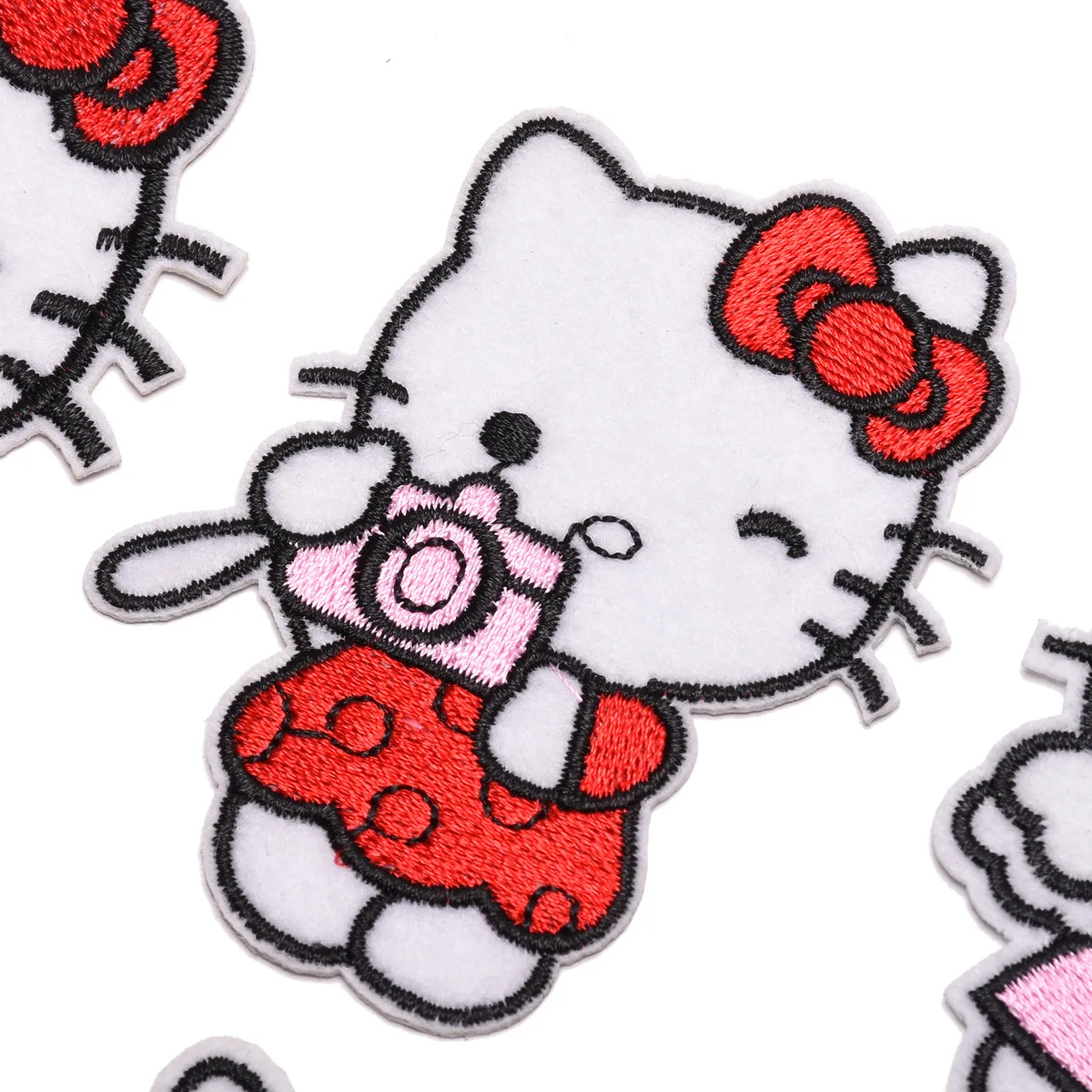 15Pcs Hello Kitty Cartoon KT Cat Series For Child Clothes Iron on Embroidered Patches For Sew DIY Hat Jeans Applique Badge