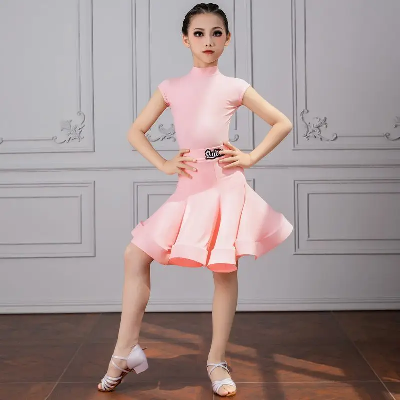 ชุดแข่งขันเต้นรำลาตินฉะฉะสำหรับเด็กหญิงและเด็กชุดการแสดงมืออาชีพแขนกุดระดับไฮเอนด์ในฤดูร้อน