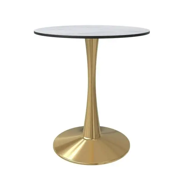 %*Contemporary Ceramic Coffee Table with Metal Tube Base for Living Space or Kitchen Decor Direct Sale
