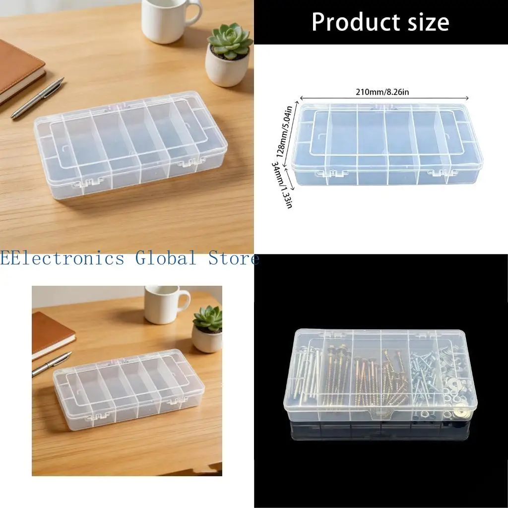 462B Small Clear Box Multifunctional Storage Case with Clear Design and Sturdy Structure Plastic Texture 210X128X34Mm