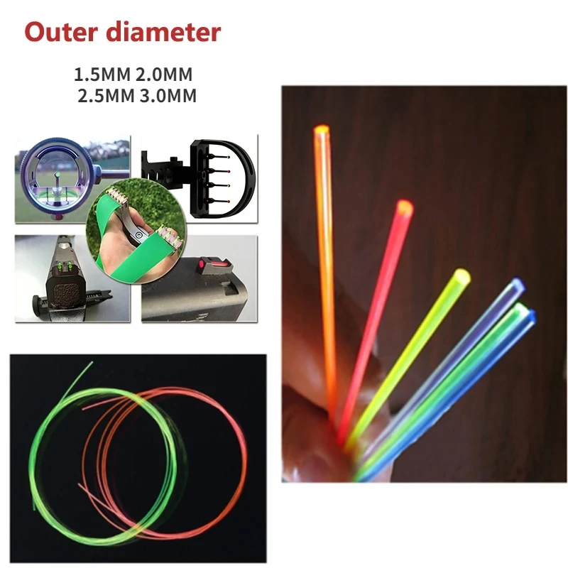 4 Inches Fiber Optic Bow Sight Fiber Red Green Orange 1.5/2/.0/2.5/3mm Slingshot or Compound Bow sight Pin Bow sight Accessory