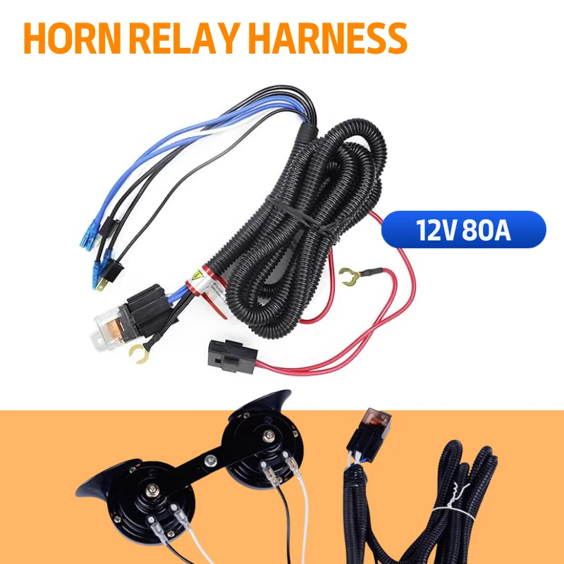 

Жгут проводов автомобильного звукового сигнала 80a 4-контактный 12 В комплект релейных разъемов для модификации автомобиля грузовика двойной жгут проводов звукового сигнала