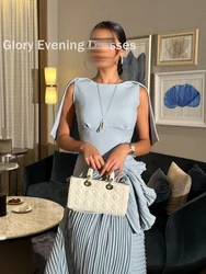 A-line Shawl Prom Dresses Gala Scoop Neckline Ruffle Elegant Evening Party Dress 2024 Saudi Arabia Women For Special Events