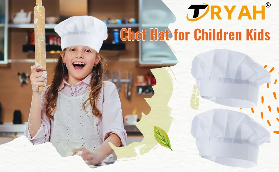 1 Pcs Kid Baking Baby Kitchen White Party Cap Hat Costume Kid Chef Hat Bakers Children Cooking Hat Mushroom Design