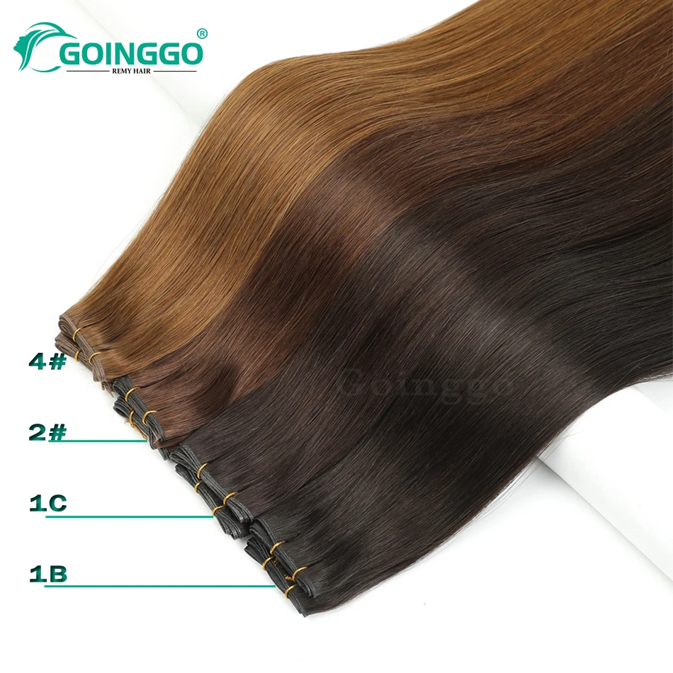 Seamless Genius Weft Human Hair Extensions Sew in Hair Extensions Real Human Hair Weft Hand Tied Extensions Virgin Hair 50g/pc view 3