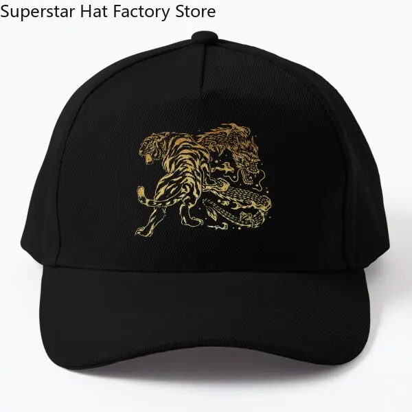 Tiger And Dragon Yin Yang Tattoo Style G  Baseball Cap Hat Bonnet  Casual Outdoor Snapback Boys Printed Czapka Hip Hop Spring