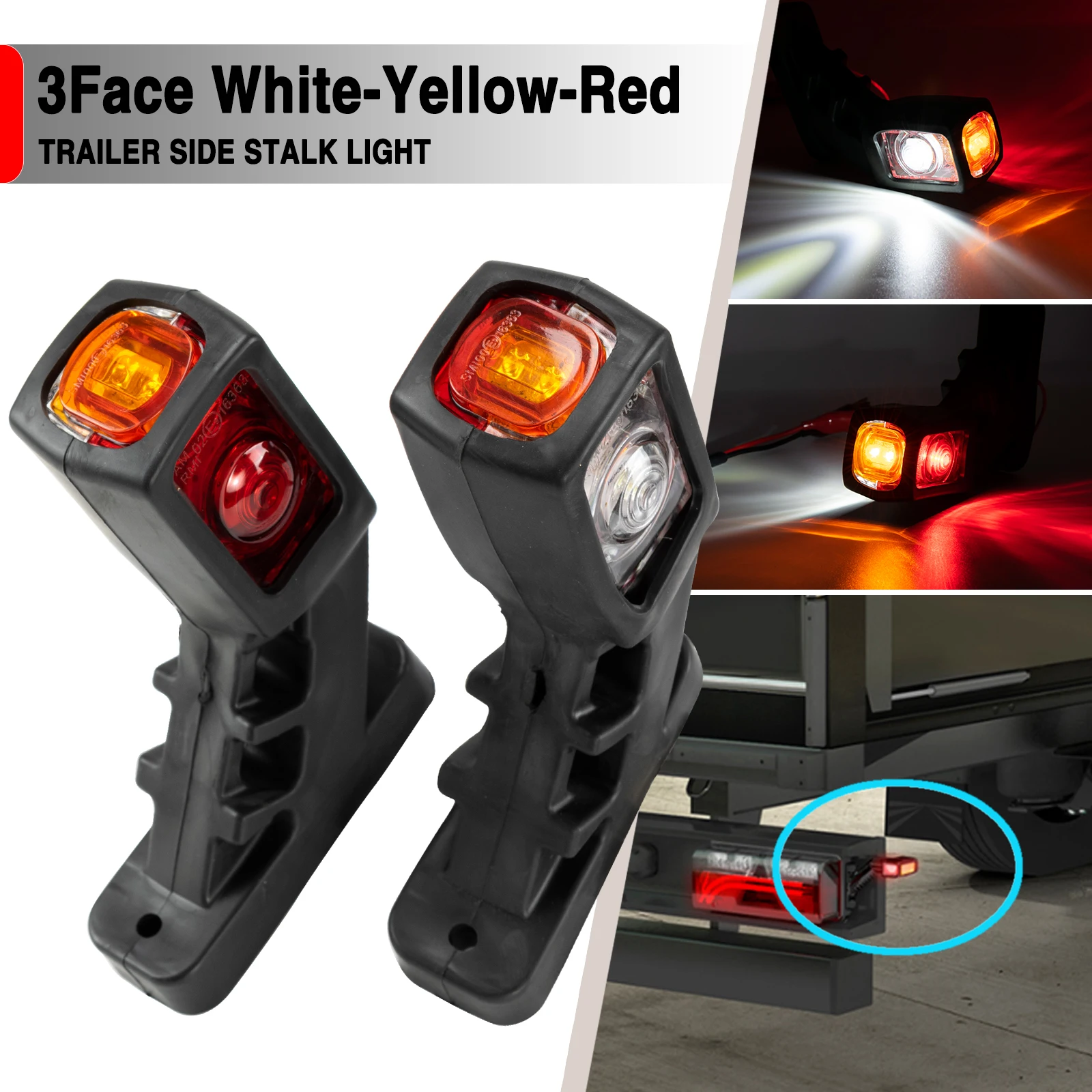 

Clearance Position Side Stalk Marker Light Trailer Rear Tail Indicator Lamp Car External LED Blinker 12-24V Truck Van Pickup RV