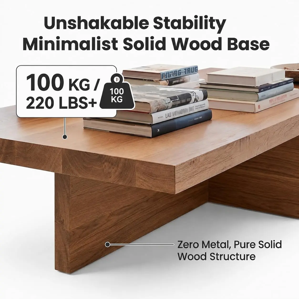 Solid Wood Farmhouse Coffee Table 5