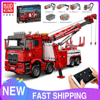 MOULD KING 17027 Technical Car Toys APP&RC Motorized Fire Rescue Truck Model Assembly Building Block Brick Kids Christmas Gift