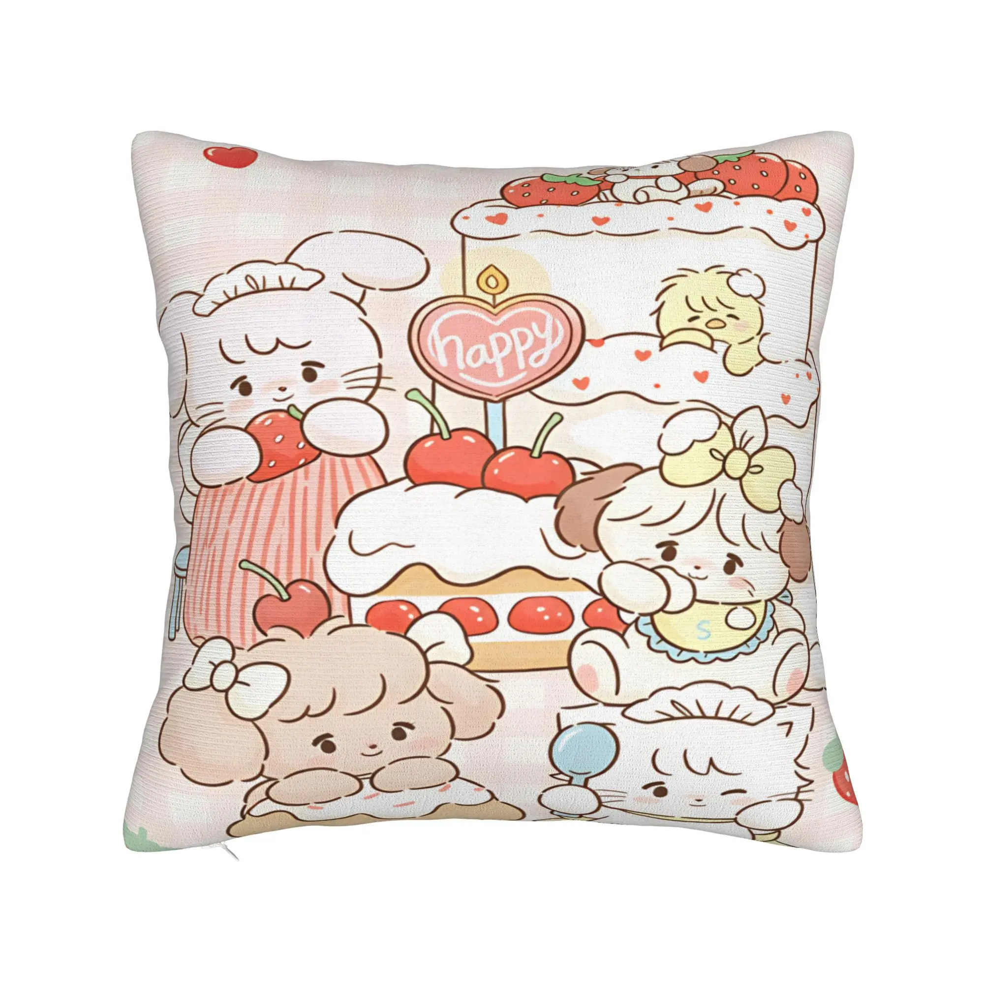 Mikkos Mousses Pillow Case  Square Pillow Cover For Chair Sofa Home Decor Novelty Cushion Cover
