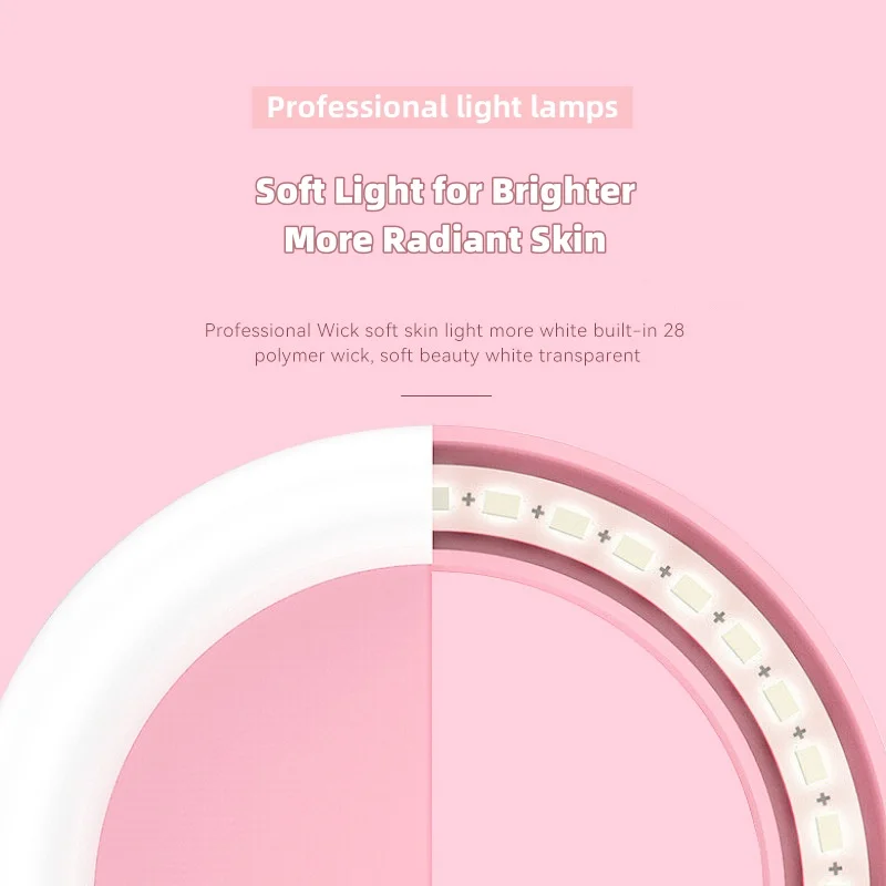Ultra-Light Rechargeable Clip-On Phone Fill Light, Adjustable Handheld Selfie Ring Light with Portable Beauty Lighting