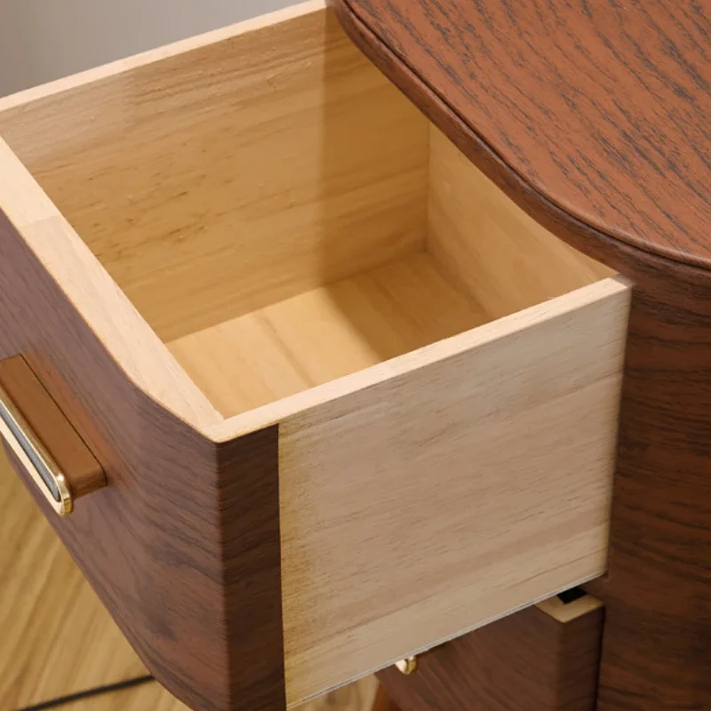 

Luxury Bedside Nightstands Round Table Side Bed Bookcase Design Storage Locker Wood Cabinet Mesita De Noche Bedrooms Furniture
