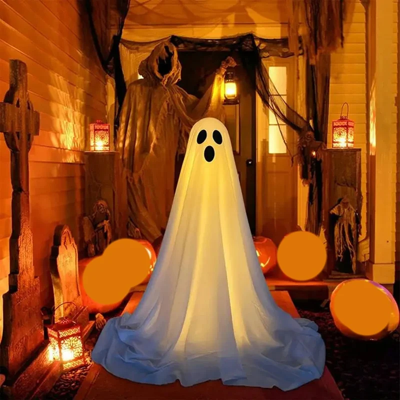 

Halloween Ghost Light Up Creepy LED Light Standing White Ghost LED Lighted Decoration Giant Cute Ghosts For Holiday