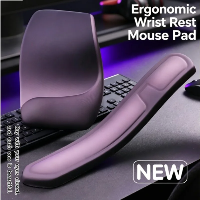 Rubber Wrist Guard Mouse Pad, Memory Foam Keyboard Handrest for Palm Rest Mouse Pad Soft Square Shape Mouse Pad Keyboards