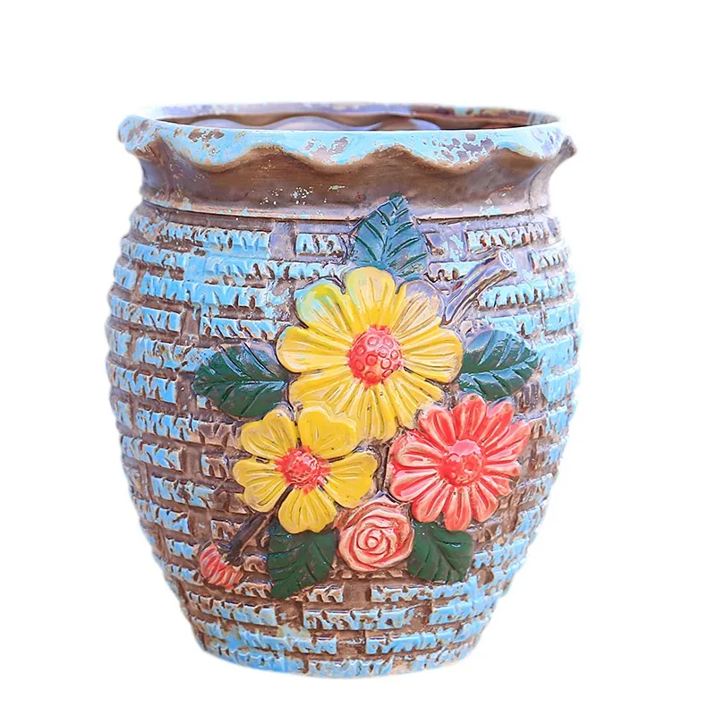 

Succulent flowerpot breathable succulent plant coarse pottery orchid rose ceramic extra large pottery pot master flowerpot