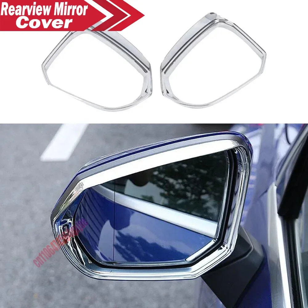 For Audi Q3 2019-2023 Car Rearview Mirror Rain Eyebrow Protector Cover Rainproof Frame ABS Mirror Accessories