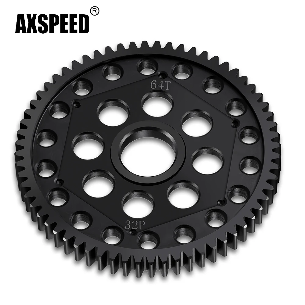 

AXSPEED Steel 32P 64T цилиндрическая основная шестерня для осевого Yeti 90025 90026 90032 90038 1/10 RC Гусеничный автомобиль, детали модели, аксессуары