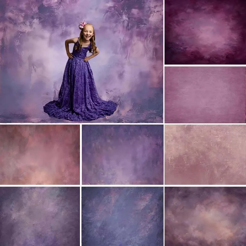 

LS Purple Abstract Texture Backdrop For Photo Studio Old Master Maternity Photography Background Newborn Kid Photo Shoot Banner