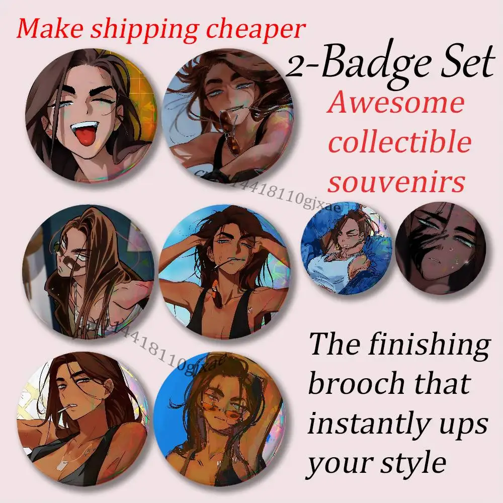 Anime Alien Stage Hyuna Brooches for Backpack Accessories 25,32,44,58,75mm Round Enamel Pins 2-piece set Cartoon Anime Badge