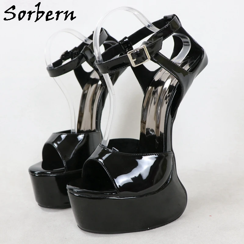 Sorbern Sexy Heelless Women Sandals Platform Summer Shoes Slingback Platform Heelless Shoes Unisex Drag Queen Shoes Custom Color