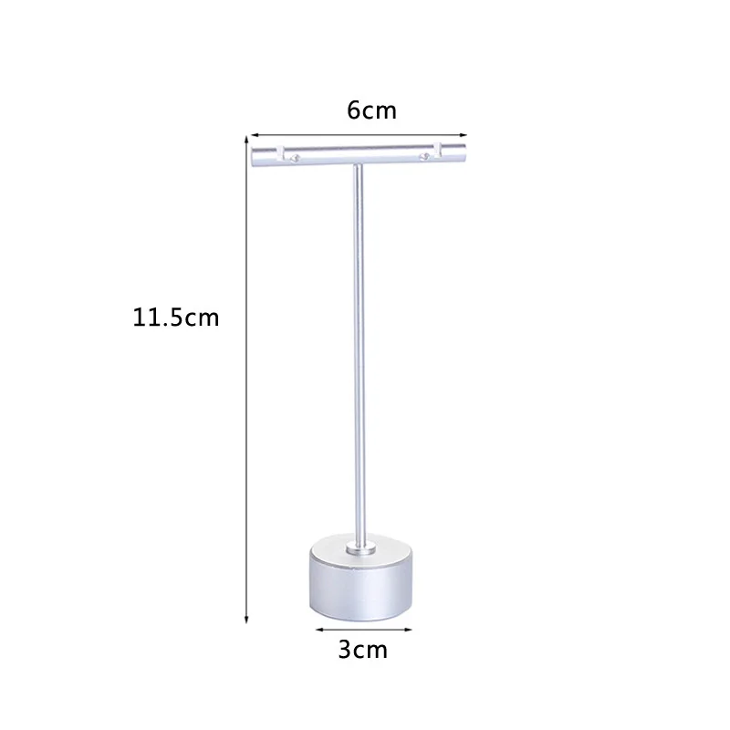 Tempat Pajangan Anting Perhiasan Rak Bar T Rak Penyimpanan Gantung Kancing Telinga Organizer Braket Anting Logam Menara