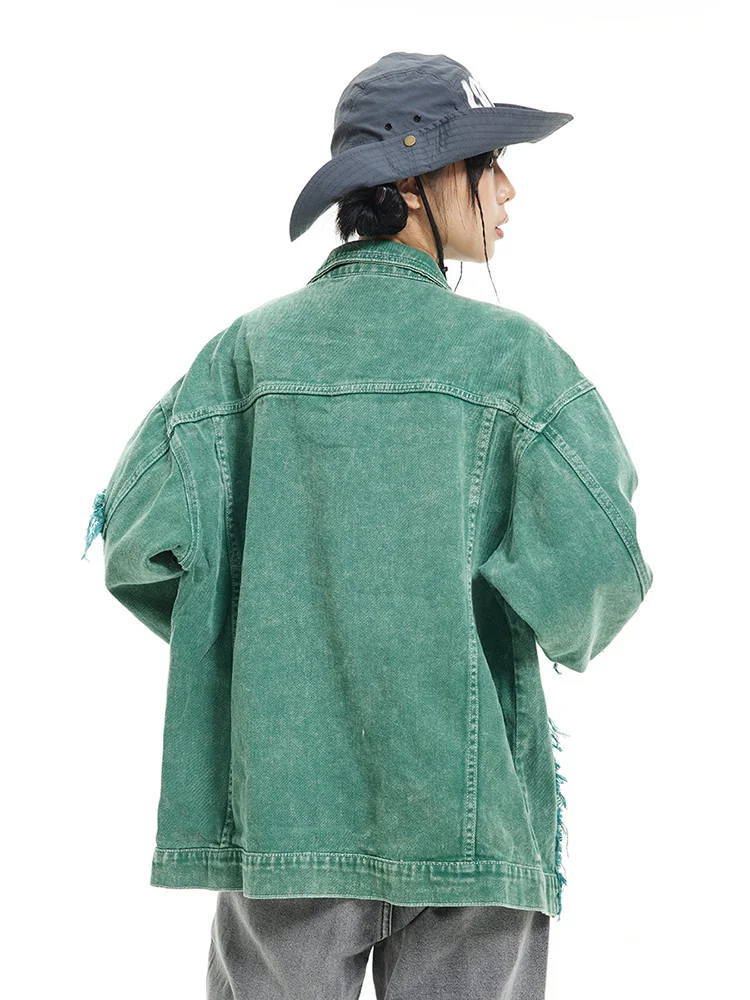 Denim Jacket for Women Clothes Oversized Jeans Coat Korean Coats Spring Fall 2022 New Jackets for Women Green Outwear