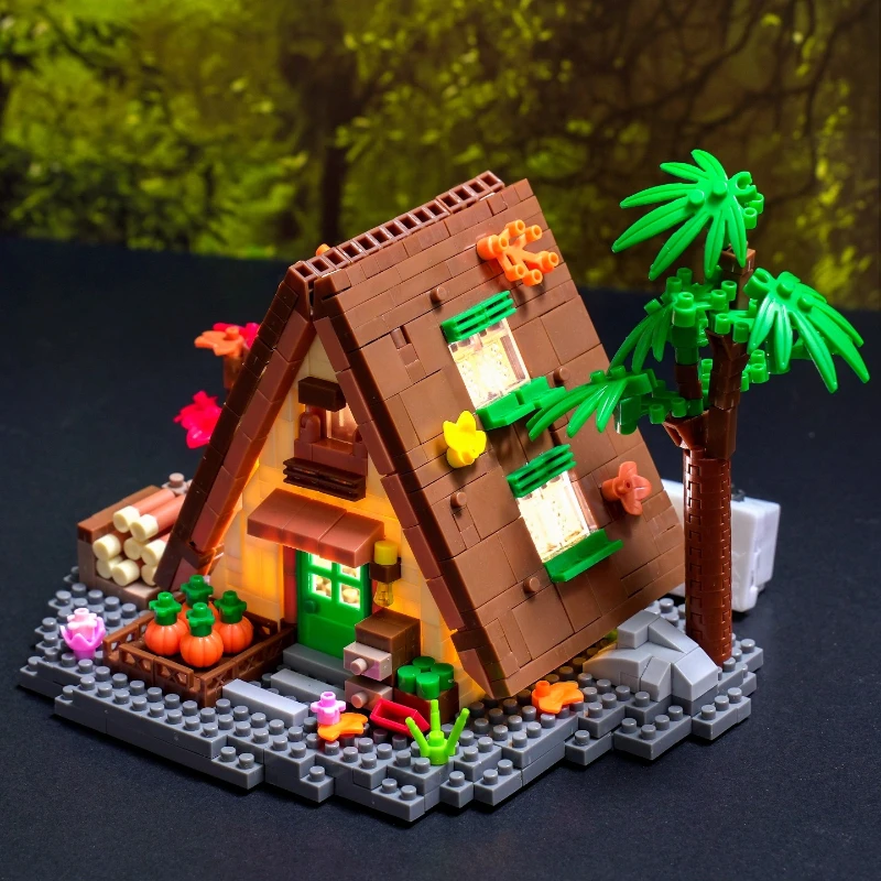 SEMBO شجرة البيت اللبنات الإبداعية اليدوية الرعوية منزل خشبي الجمعية لتقوم بها بنفسك نموذج سطح المكتب الحلي العصرية اللعب الهدايا #2