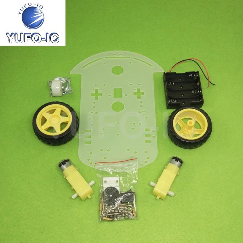 Free Ship 3pcs Smart Car Chassis With Speed Tracing And Obstacle Avoidance Remote Race Car Send Battery Box