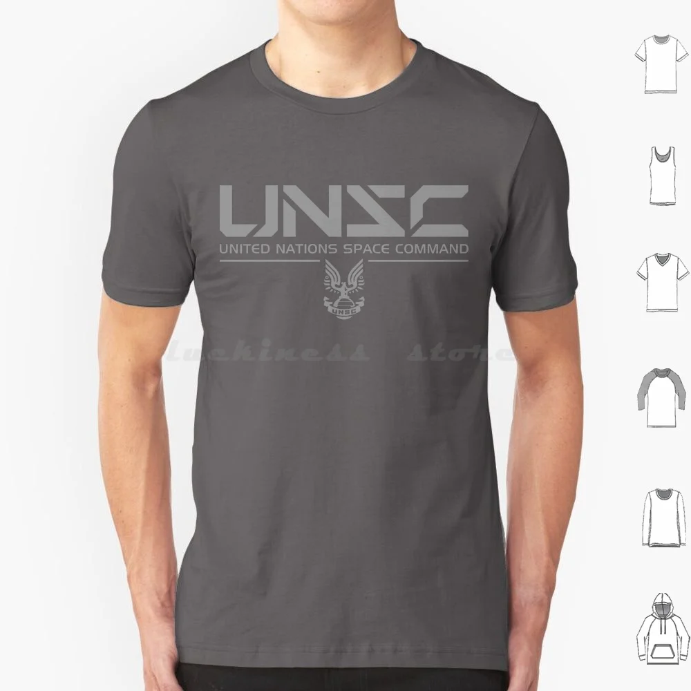 Unsc Shirt Grey T Shirt Big Size 100% Cotton Military Gaming Odst Unsc Scifi Nerd Cosplay Stencil Costume