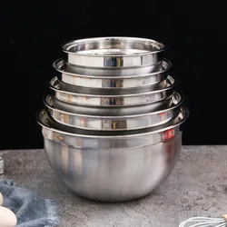 Stainless Steel Salad Mixing Bowls with Cover Egg Dough Stirring Basin Fruit Vegetable Storage Bowls Kitchen Tools