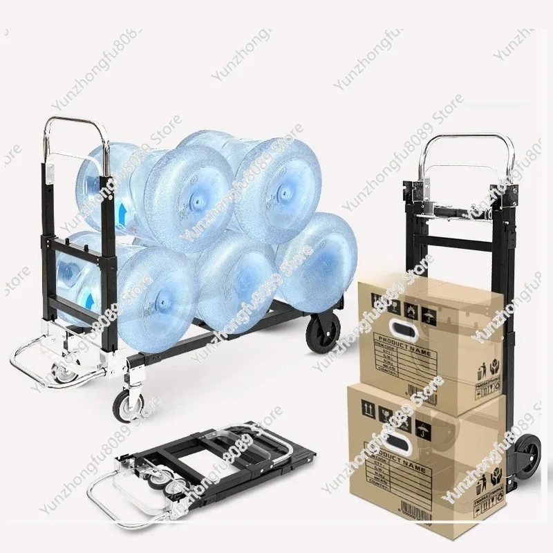 Portable Foldable Telescopic Multifunctional Flatbed Handcart Home Luggage Express Delivery Transportation Utility Tool