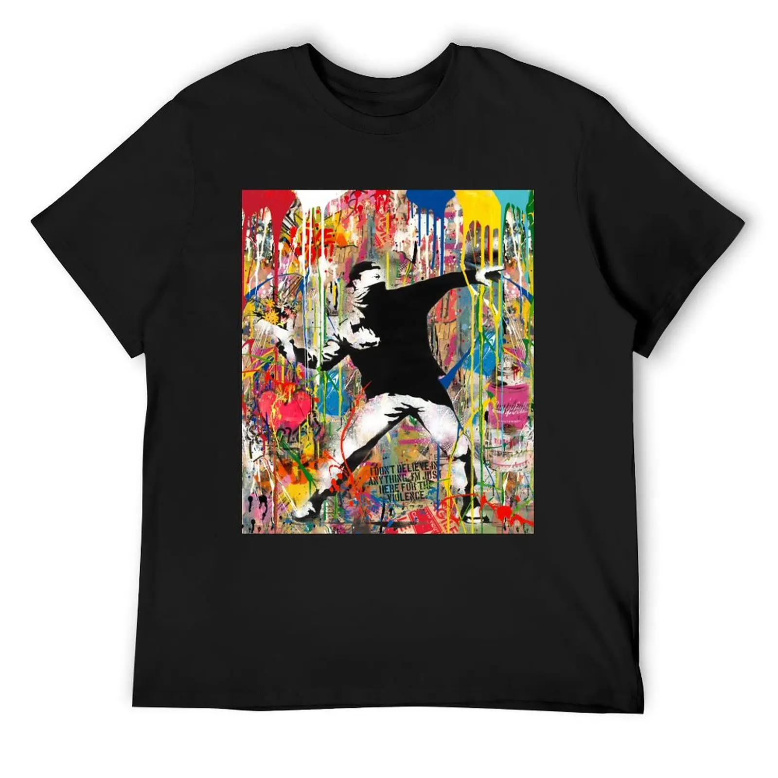 Flower Thrower Pop Street Art Colorful T-Shirt anime t shirts anime figures graphic t shirts customs outfits for men