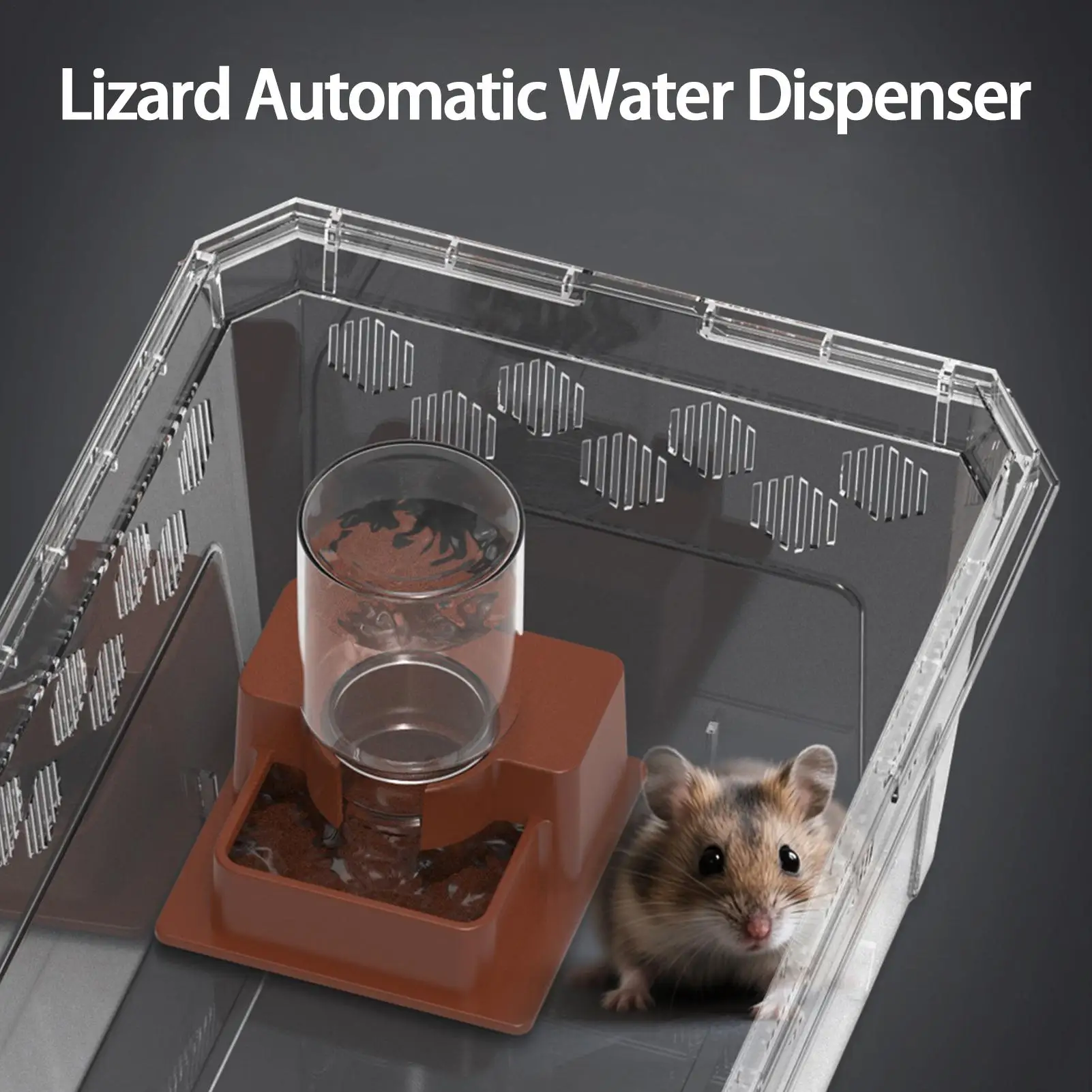 Automatischer Schwerkraft-Wasserspender für Reptilien, abnehmbarer Napf für Eidechsen, Schlangen, Schildkröten, Chamäleons, Geckos, ohne Stromversorgung – Detail 10