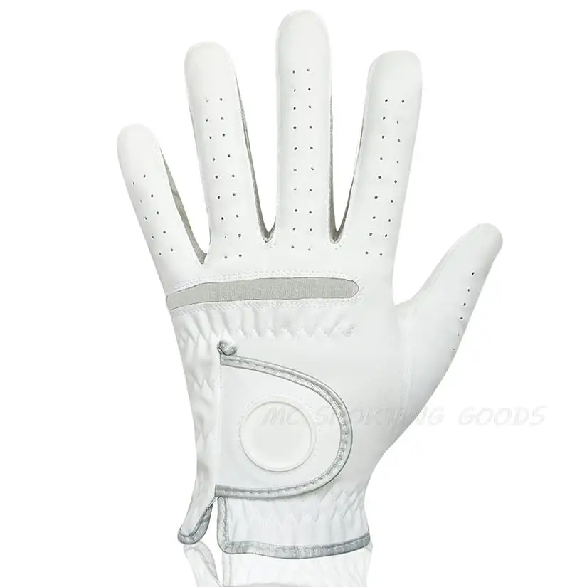 1pc Men\'s Golf Glove Micro Soft Fabric Breathable Golf Gloves With Magnetic  Marker Replaceable White Glove