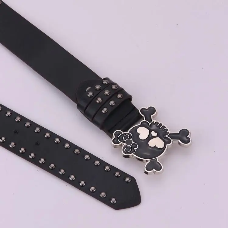 Herren- und Damen-Partygürtel, Halloween-Punk-Rockins, modischer Damen-Gürtel mit Totenkopf-Nieten, 2 kHot Girl, verstellbarer Gürtel für Männer und Frauen – Detail 9