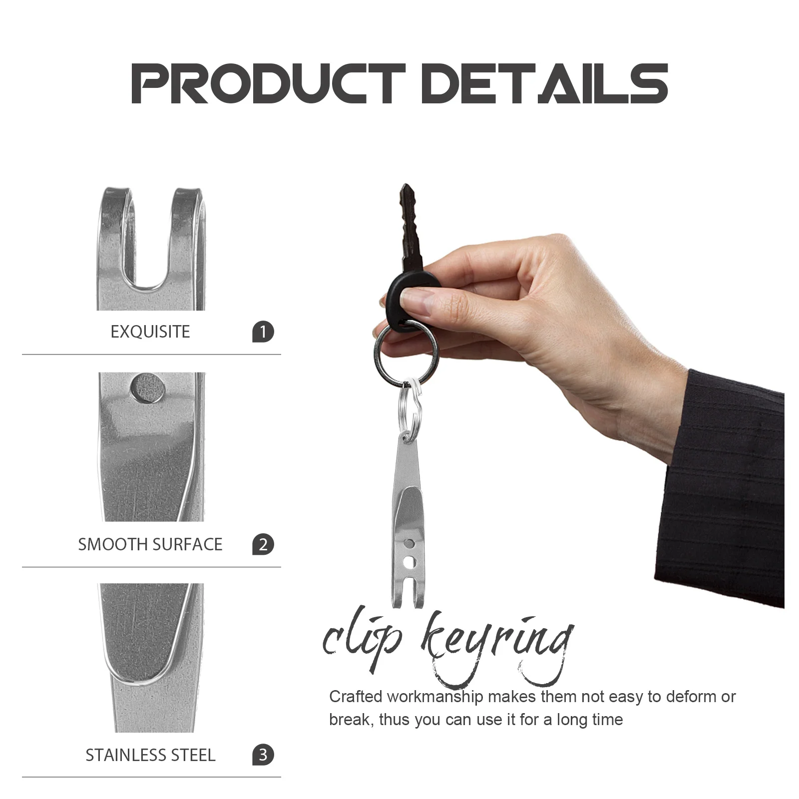 

Spotlight Flashlight Clamp Camping Accessories Small Clip Keyring Bracket Stainless Steel Portable Travel