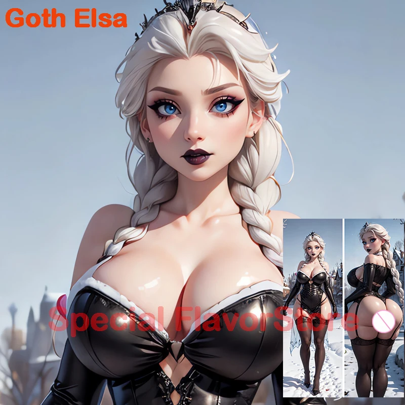 

Dakimakura anime Goth Elsa Double-sided Print Life-size body pillows cover Adult pillowcase